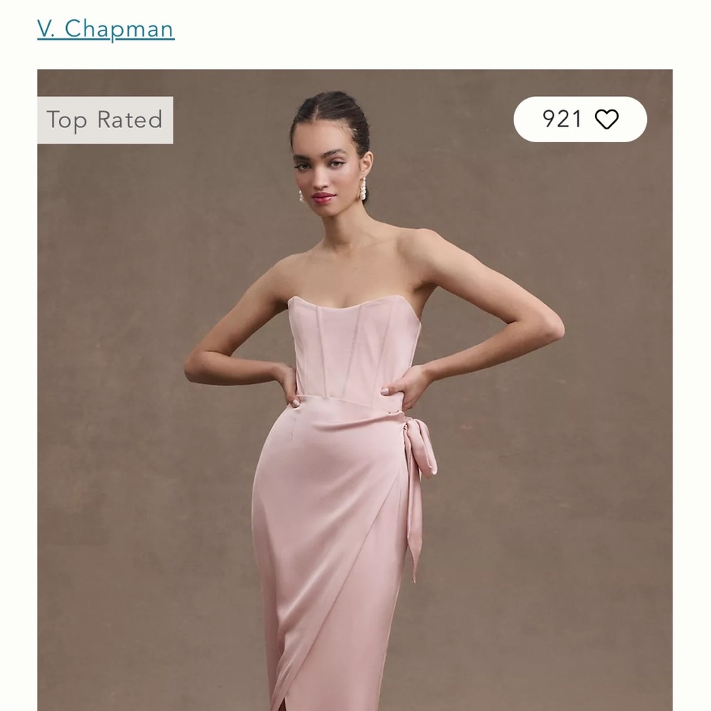 V. Chapman June Corset Front-Slit Gown